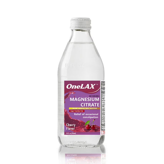 Onelax Magnesium Citrate Saline Laxative, Cherry Flavor, 10 fl oz Bottles (Case of 12)
