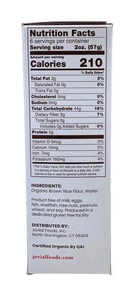 Fusilli, Brown Rice, Organic, Jovial, Gluten-Free