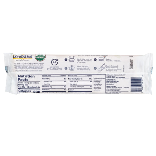 L'Oro Del Sud, Organic Spaghettini Pasta 20 Pack x 1 lb