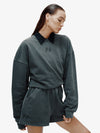 Oversized French Terry Crew - Black