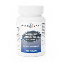 Geri-Care Oyster Shell Calcium with Vitamin D3, 250 mg Tablets, 100 Unit Dose