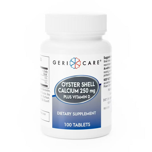 Geri-Care Oyster Shell Calcium with Vitamin D3, 250 mg Tablets, 100 Unit Dose