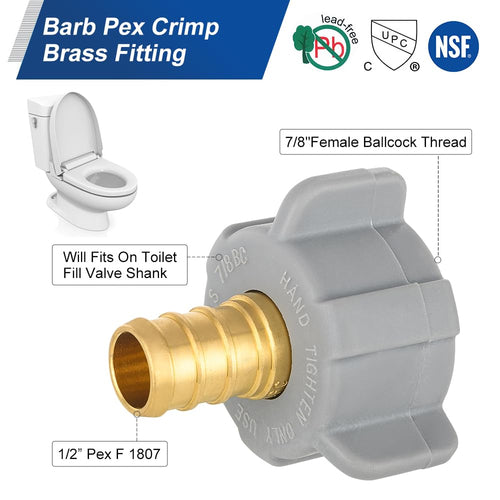 PEX-B Crimp 1/2" x 7/8" Female NPT Swivel Adapter (Lead Free) Plumbingsell