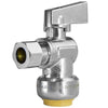 1/2" Push Connect x 3/8" OD Compr. Unigold Push Fit Angle Stop Valve, 1/4 Turn (Lead Free)