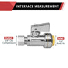 1/2" Push Connect x 3/8" OD Compr. Unigold Push Fit Straight Stop Valve, 1/4 Turn (Lead Free)