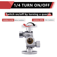 10 Pcs 5/8" OD Compr. x 3/8" OD Compr. x 3/8" OD Compr. Dual Stop Valve, 1/4 Turn (Lead Free) Plumbingsell