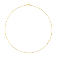 Unisex Solid 14K Yellow Gold 1.5mm Paperclip Chain Necklace - 18 Inches