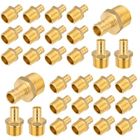30 Pcs PEX-B Crimp 1/2" PEX x 1/2" Male Threaded Adapter (Lead Free)