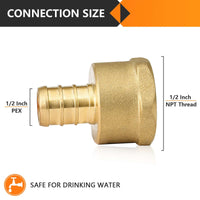 PEX-B Crimp 1/2" PEX x 1/2" Female Threaded Adapter (Lead Free) Plumbingsell