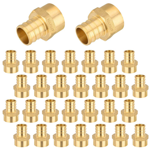 30 Pcs PEX-B Crimp 1" PEX x 3/4" Female Threaded Adapter (Lead Free)
