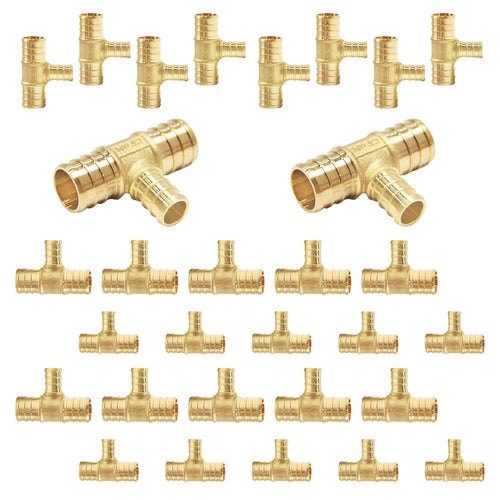 PEX-B Crimp 3/4" PEX x 3/4" PEX x 1/2" PEX Reducing Tee (Lead Free)