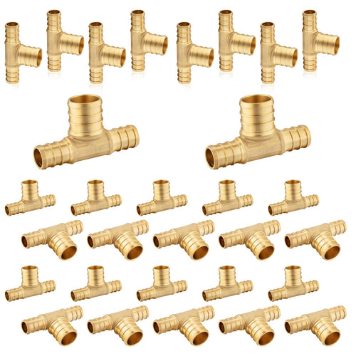 PEX-B Crimp 1/2" PEX x 1/2" PEX x 3/4" PEX Reducing Tee (Lead Free)