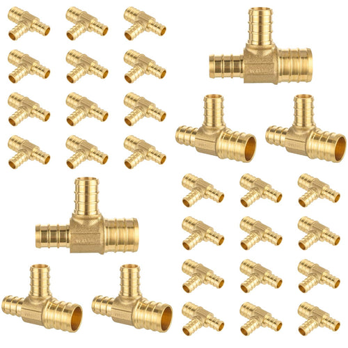 30 Pcs PEX-B Crimp 3/4" PEX x 1/2" PEX x 1/2" PEX Reducing Tee (Lead Free)