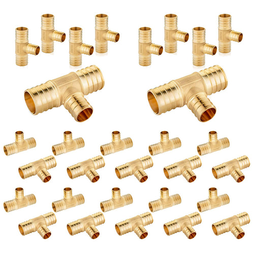 PEX-B Crimp 1" PEX x 1" PEX x 3/4" PEX Reducing Tee (Lead Free)