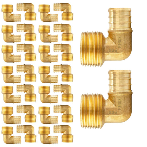 PEX-B Crimp 3/4" PEX x 1/2" Male Threaded Elbow (Lead Free)