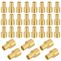 30 Pcs PEX-B Crimp 1/2" PEX x 1/2" Female Copper Sweat Sweat Coupling (Lead Free)