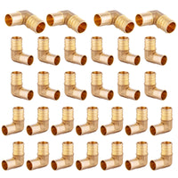 30 Pcs PEX-B Crimp 1/2" PEX x 1/2" Male Copper Sweat Elbow (Lead Free)