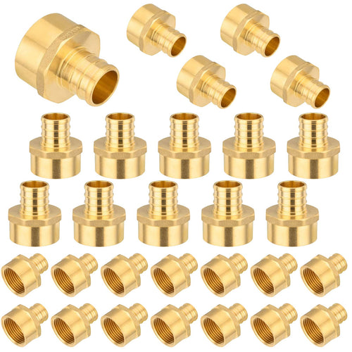 30 Pcs PEX-B Crimp 1" PEX x 1" Female Threaded Adapter (Lead Free)