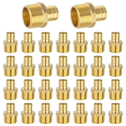 PEX-B Crimp 3/4" PEX x 1" Male Threaded Adapter (Lead Free)