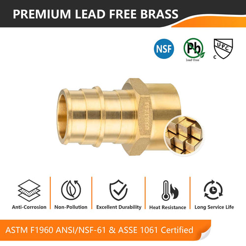 30 Pcs PEX A Expansion 3/4" PEX x 1/2" Female Threaded F1960 Adapter Wholesale