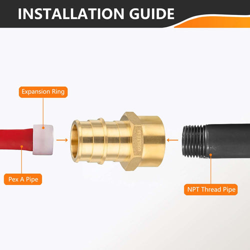 30 Pcs PEX A Expansion 3/4" PEX x 1/2" Female Threaded F1960 Adapter Wholesale