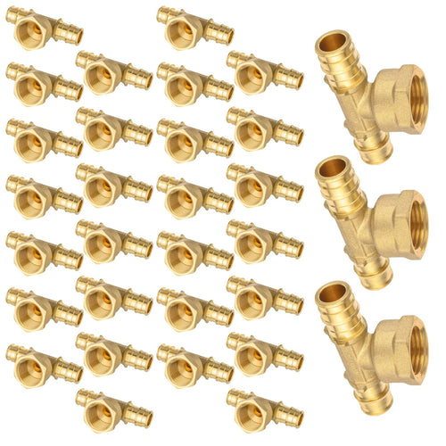 PEX A Expansion 1/2" PEX x 1/2" PEX x 1/2" Female Threaded F1906 Tee (Lead Free)