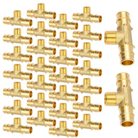 PEX A Expansion 1/2" PEX x 1/2" PEX x 1/2" Male Threaded F1960Tee (Lead Free)