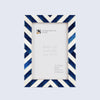 Blue White Chevron Bone Inlay Picture Frame 4x6 5x7 8x10