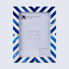 Blue White Chevron Bone Inlay Picture Frame 4x6 5x7 8x10