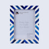 Blue White Chevron Bone Inlay Picture Frame 4x6 5x7 8x10