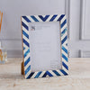Blue White Chevron Bone Inlay Picture Frame 4x6 5x7 8x10