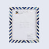 Blue White Chevron Bone Inlay Picture Frame 4x6 5x7 8x10