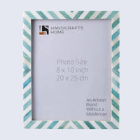 Green White Chevron Bone Inlay Picture Frame 4x6 5x7 8x10