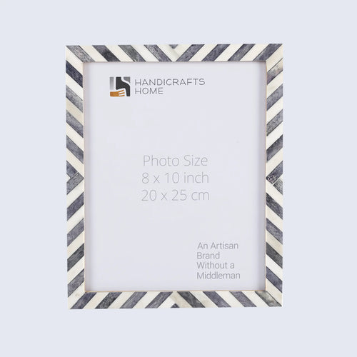 Grey White Chevron Bone Inlay Picture Frame 4x6 5x7 8x10