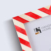 Red White Chevron Bone Inlay Picture Frame 4x6 5x7 8x10