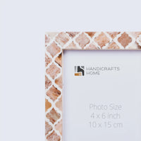 Picture Frame Moroccan Pattern Collection Bone & Resin Inlay Brown-3 Sizes