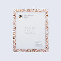 Picture Frame Moroccan Pattern Collection Bone & Resin Inlay Brown-3 Sizes