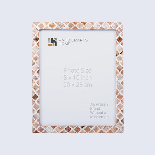 Picture Frame Moroccan Pattern Collection Bone & Resin Inlay Brown-3 Sizes