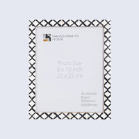 Picture Frame Moroccan Pattern Collection Bone & Resin Inlay Black White - 3 Sizes