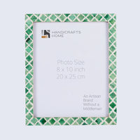 Picture Frame Moroccan Pattern Collection Bone & Resin Inlay Green – 3 Sizes