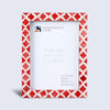 Picture Frame Moroccan Pattern Collection Bone & Resin Inlay Red – 3 Sizes