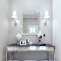 Make To Order Mother Of Pearl Green Mirror in 7 Sizes