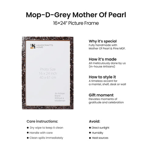 Poster Frame Mother of Pearl Collection, Grey, 20 Sizes