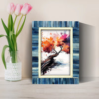 Picture Frame Ivory Ocean Collection Bone Inlay Blue – 4x6 & 5x7