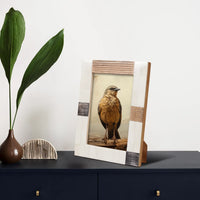 Picture Frame Neutral Patchwork Collection Horn, Bone & Wood Multi-Tone – 4x6 & 5x7"