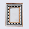 Picture Frame Geometric Collection Wood & Resin Inlay Black & White – 4x6 & 5x7"