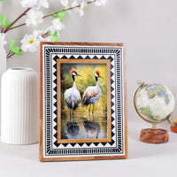 Picture Frame Geometric Collection Wood & Resin Inlay Black & White – 4x6 & 5x7"