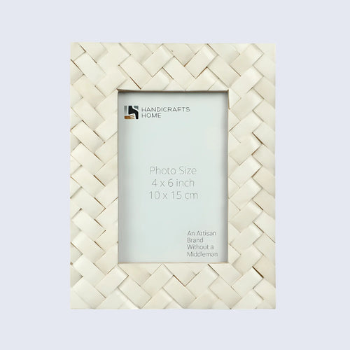 Picture Frame Braided Pattern Collection Bone Inlay White – 4x6 & 5x7"