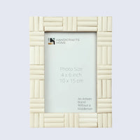 Picture Frame Brick Pattern Collection Bone Inlay White – 4x6 & 5x7"