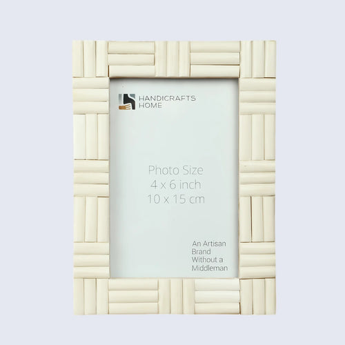 Picture Frame Brick Pattern Collection Bone Inlay White – 4x6 & 5x7"